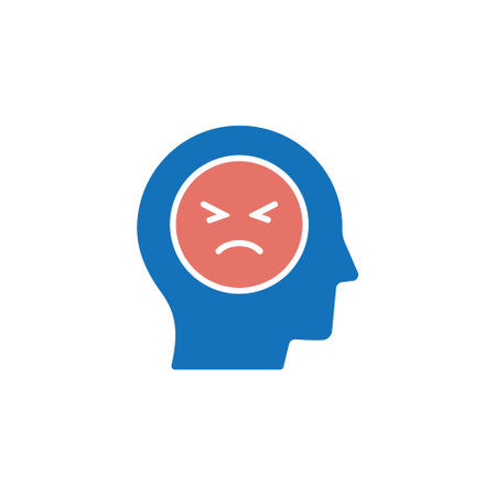 Stress glyph icon. Vector illustration isolated on white.のイラスト素材