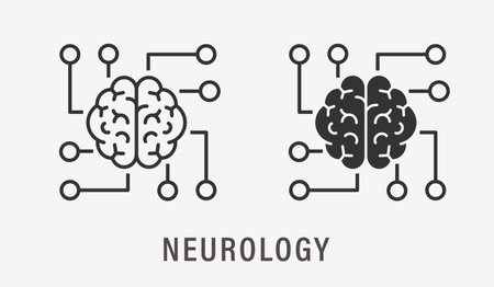 Neurology icons on white background. Vector illustration.のイラスト素材