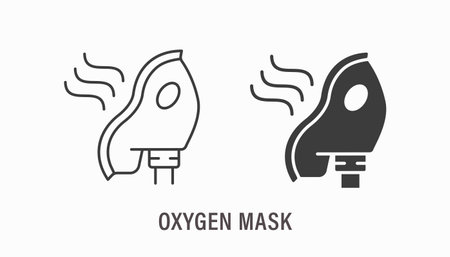 Oxygen mask icons. Vector illustration isolated on white background.のイラスト素材