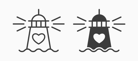 Lighthouse icon. Vector illustration isolated on white.の写真素材