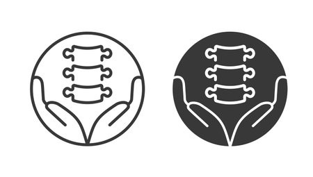Spinal treatment vector icons on white background.のイラスト素材