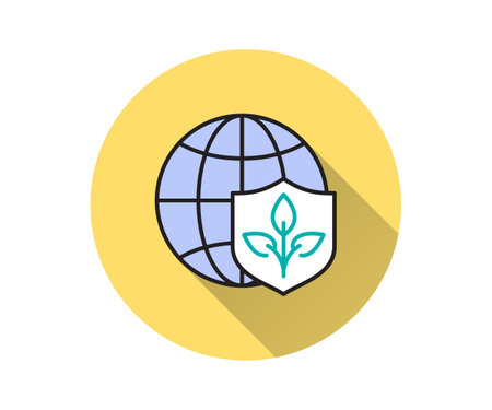 Environment protection flat icon with long shadow for graphic and web design.のイラスト素材
