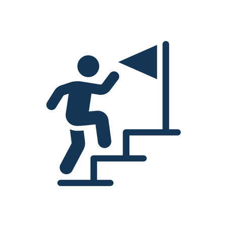 Career ladder icon. Vector illustration isolated on white background.のイラスト素材