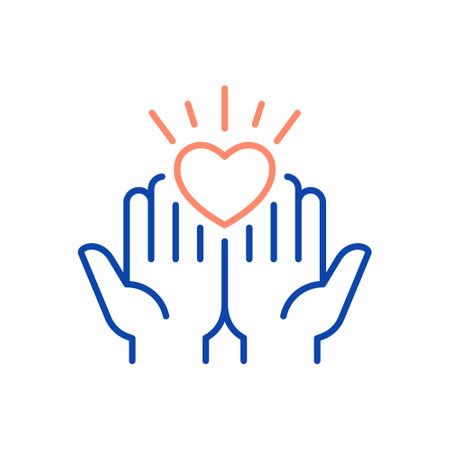 Compassion line icon. Vector illustration. Editable stroke.のイラスト素材