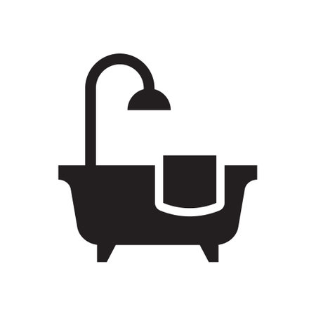 Bathroom icon in solid style. Vector illustration.のイラスト素材