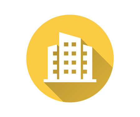 Apartments flat icon with long shadow for graphic and web design.のイラスト素材