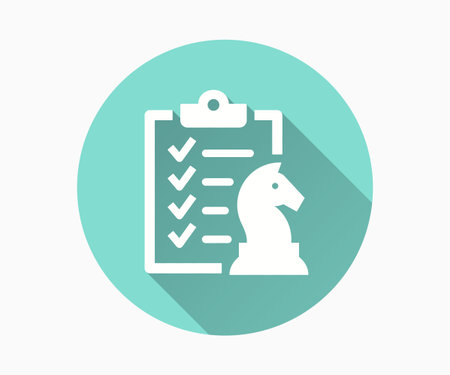 Strategy flat icon with long shadow for graphic and web design.のイラスト素材