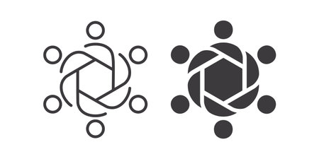 Collaboration icons. Symbol of communication and joint effort. Vector illustration.のイラスト素材