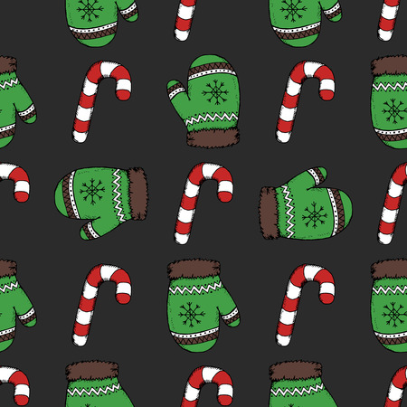 Christmas candy gloves pattern vector illustration eps10のイラスト素材
