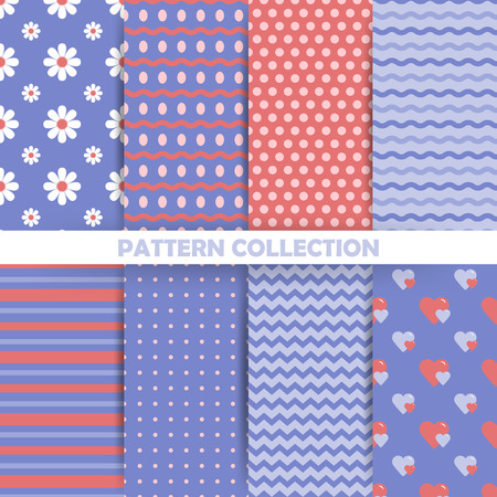 Set of seamless patterns in retro style for the spring holidays, Easter, birthdays and otherのイラスト素材