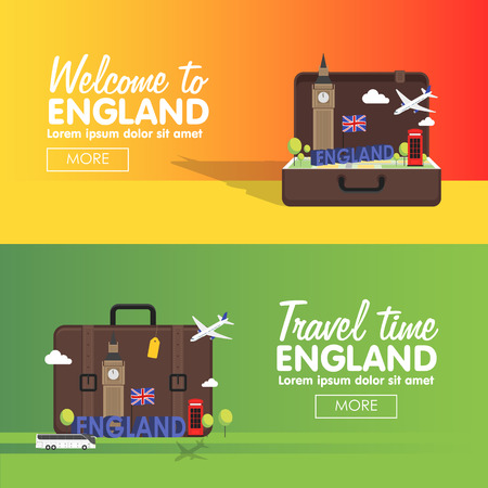 London, England travel destinations icon set, Info graphic elements for traveling to England.のイラスト素材