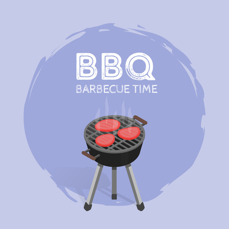 Barbecue BBQ Time Vintage Graphic Vector Illustrationのイラスト素材