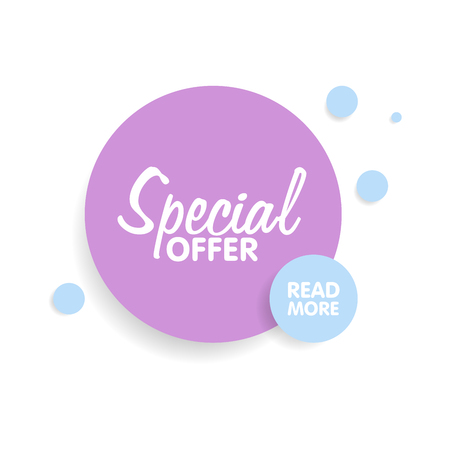 Round colorful vector shapes. Abstract vector banners. Material Design elements. Special offer concept.のイラスト素材