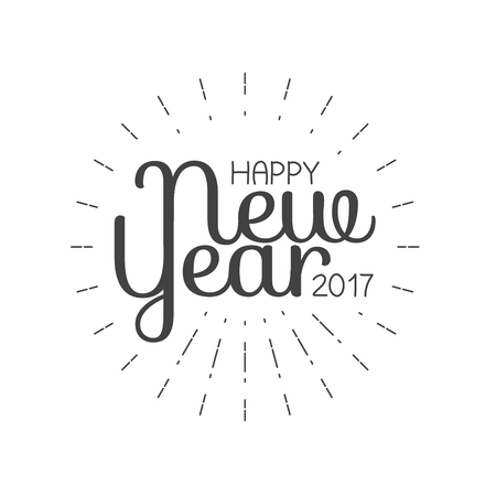 Happy New Year 2017 lettering Greeting Card. Vector illustration.のイラスト素材