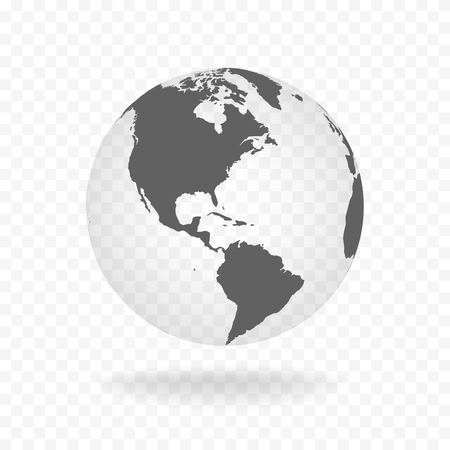 White gray globe glass transparent illustrationのイラスト素材
