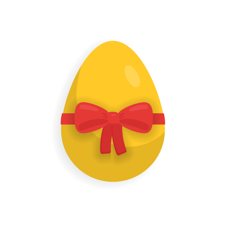 Easter eggs with ribbon vector illustration. Flat styleのイラスト素材