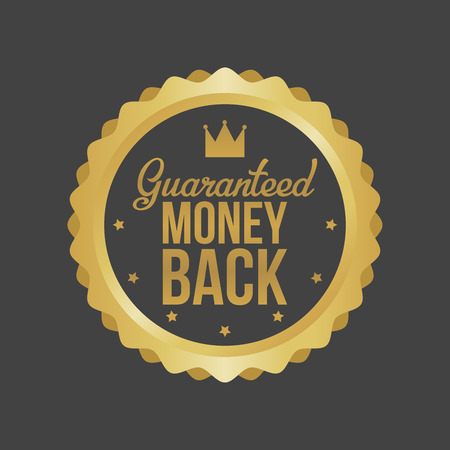Vector Money Back Guarantee Gold Sign, Label.のイラスト素材
