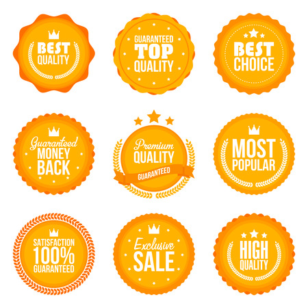 Collection of modern, flat design styled labels and design elements. Vector illustration.のイラスト素材