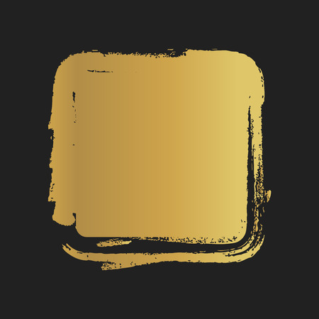 Golden Grunge vintage painted square shapes. Vector illustration.のイラスト素材