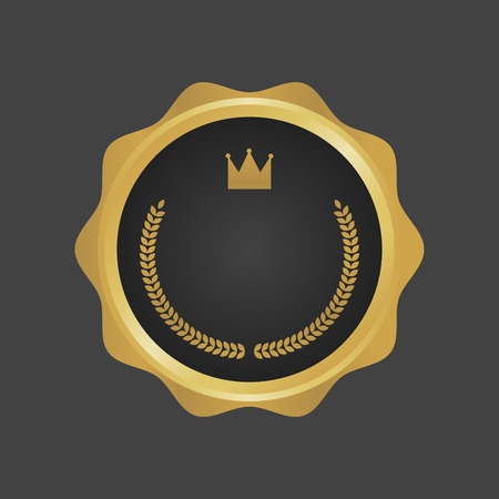Golden and Black luxury metallic badge template vector.のイラスト素材