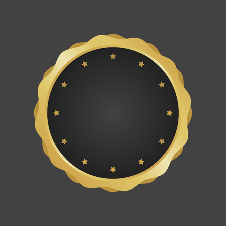 Golden and Black luxury metallic badge template vector.のイラスト素材
