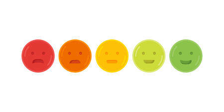Feedback emoticon emoji smile icon vector illustration.のイラスト素材