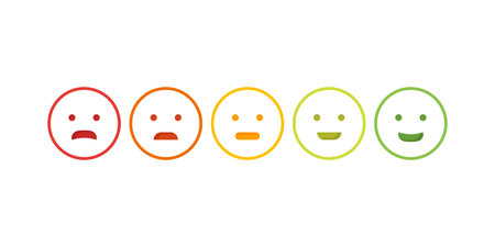 Feedback emoticon emoji smile icon vector illustration.のイラスト素材