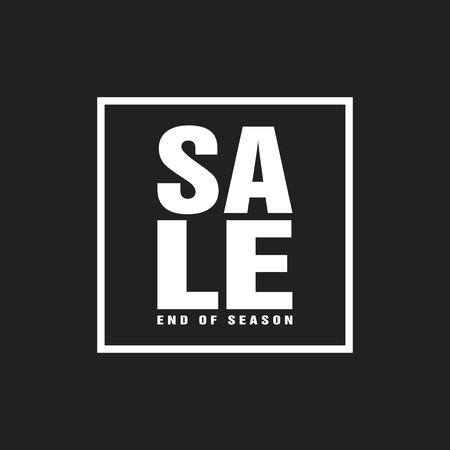End of season sale poster design modern vector illustration. Black style background.のイラスト素材