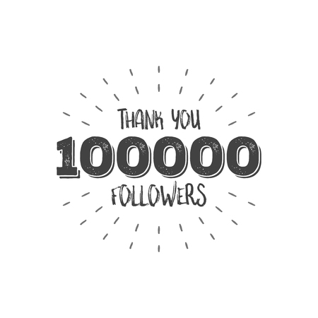 Thank you letters for follower vector illustration.のイラスト素材