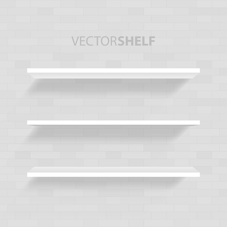 White Shelf in gray background vector illustrationのイラスト素材