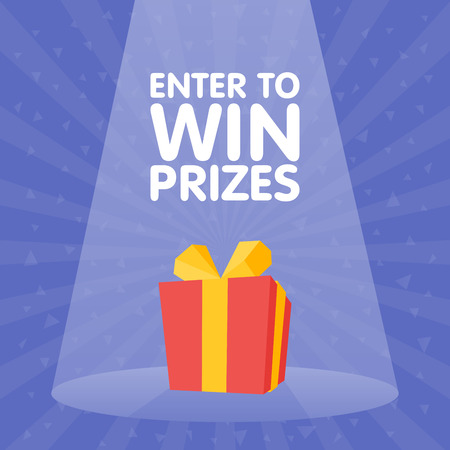 Enter to win Gift Prize red box spotlight vector illustrationのイラスト素材