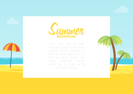 Summer tropical sea beach background with space for text vector illustration.のイラスト素材