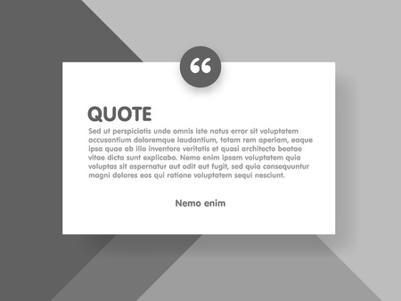 Material design style background and quote rectangle with sample text information vector illustration template.のイラスト素材