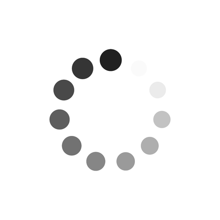 Vector illustration of circles showing downloading process isolated on white.のイラスト素材