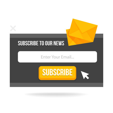 Modern pop-up subscribe form for your website and blog. Vector illustration template.のイラスト素材