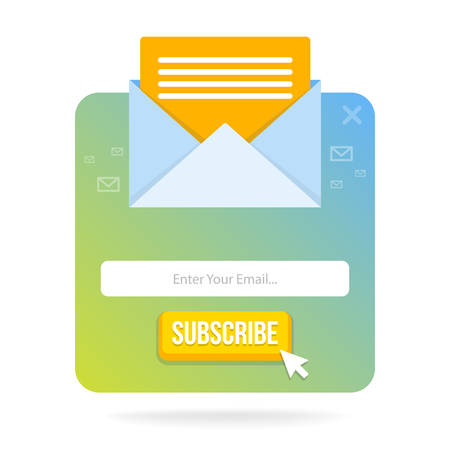 Modern pop-up subscribe form for your website and blog. Vector illustration template.のイラスト素材