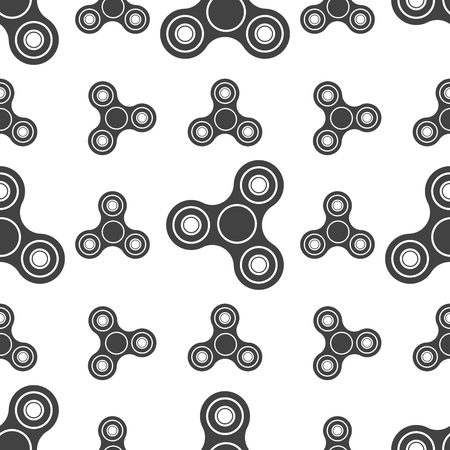 Hand Spinners Seamless pattern on white background. Vector illustration.のイラスト素材