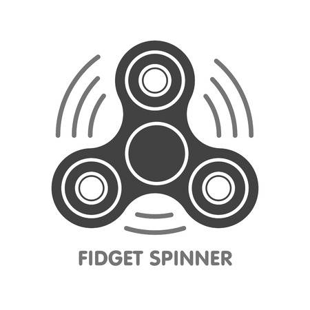 Hand Spinners emblem on white background. Vector logo template illustration.のイラスト素材