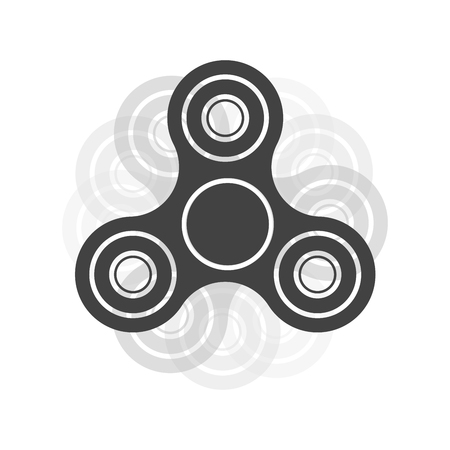 Hand Spinners emblem on white background. Vector logo template illustration.のイラスト素材
