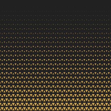 Abstract geometric gold triangle halftone retro vintage seamless pattern. Vector illustration.