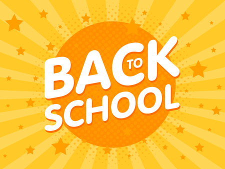 Welcome back to school sign poster. Education Vector illustrationのイラスト素材