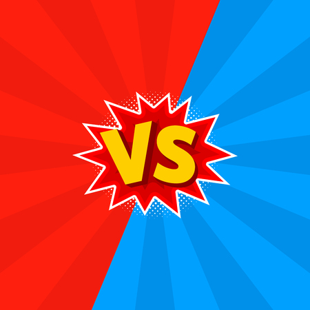 Vector illustration of VS as versus letters in comic style.のイラスト素材