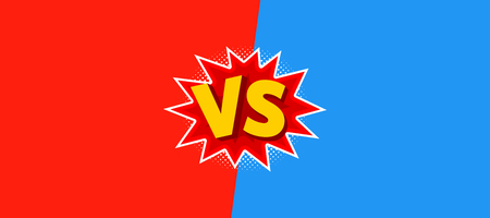 Vector illustration of VS as versus letters in comic style.のイラスト素材