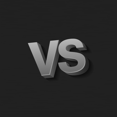 VS letters on dark black background. Versus Vector Illustration.のイラスト素材