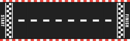Race track with start and finish line. top viewのイラスト素材