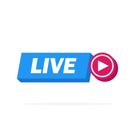 3d Live Streaming online sign vector design illustrationのイラスト素材