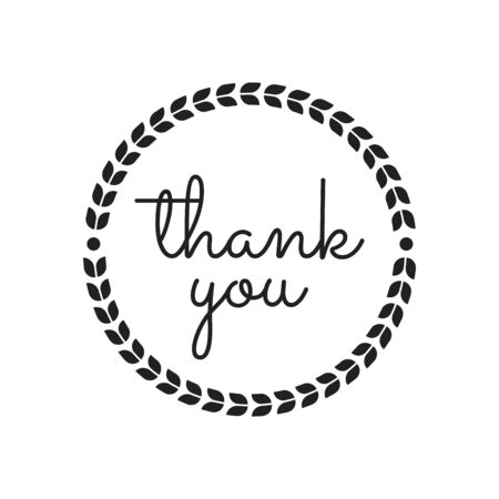 Thank you round label, sticker, badge.Promotional sticker. Vector illustration.のイラスト素材
