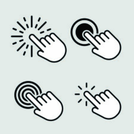 Touch vector icons set. Illustration isolated for graphic and web designのイラスト素材