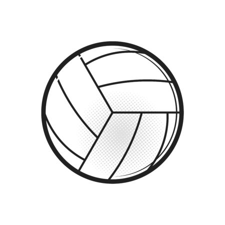 Volleyball ball sports activity play competition tournament, pop art style halftone shadow vector illustration.のイラスト素材