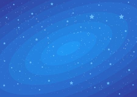 Stars on dark blue cosmic backdrop. Vector flat illustrations. Funny baby dream. Beautiful pattern cosmic space with stars on night starry sky. Decorative endless texture.のイラスト素材